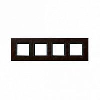 Рамка 4 поста UNICA CLASS, кожа темная | код. MGU68.008.7P2 | Schneider Electric